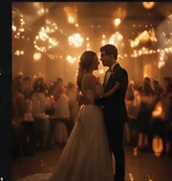 Hochzeitspaar bei einer stimmungsvollen Feier